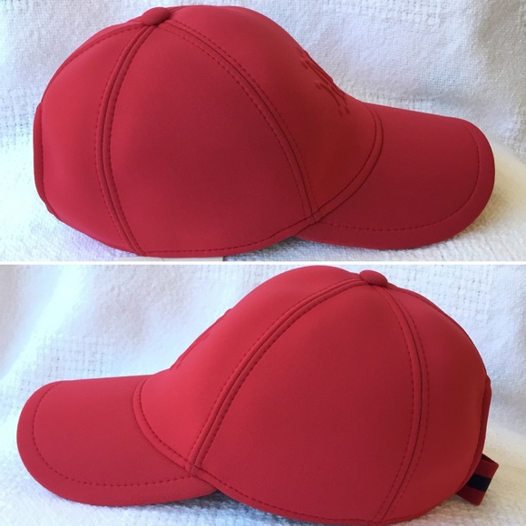 Hermes Atlantic Embossed H-Lift Neoprene Red Cap Hat New With Tag Size Large - Picture 11 of 16